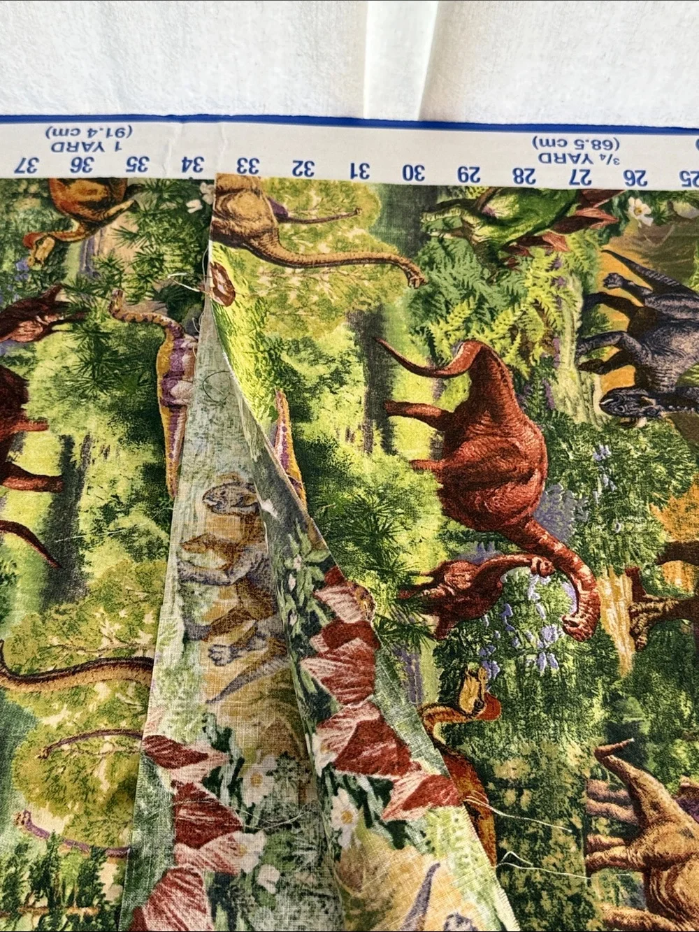 Vintage VIP Cranston Dinosaur Fabric 2¾ Yards Medium Weight Cotton Decor